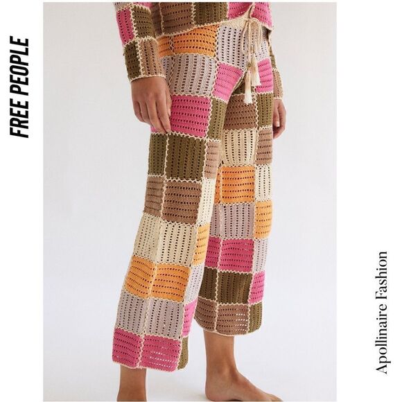 FREE PEOPLE BY SHE MADE ME NWT HAND MADE EDITH PANT SET MEDIUM - Picture 6 of 10